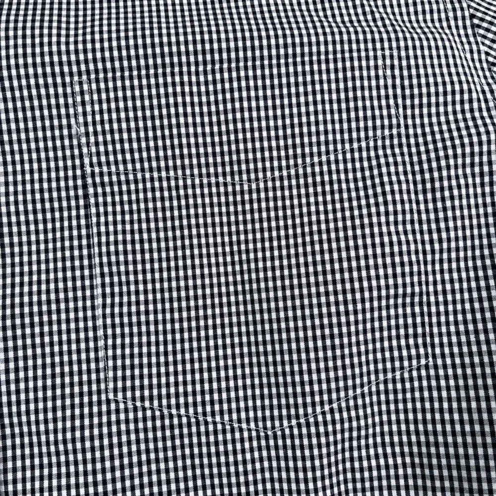 Banana Republic Shirt Mens Large Black Gingham Tailored Slim Fit‎ Non Iron